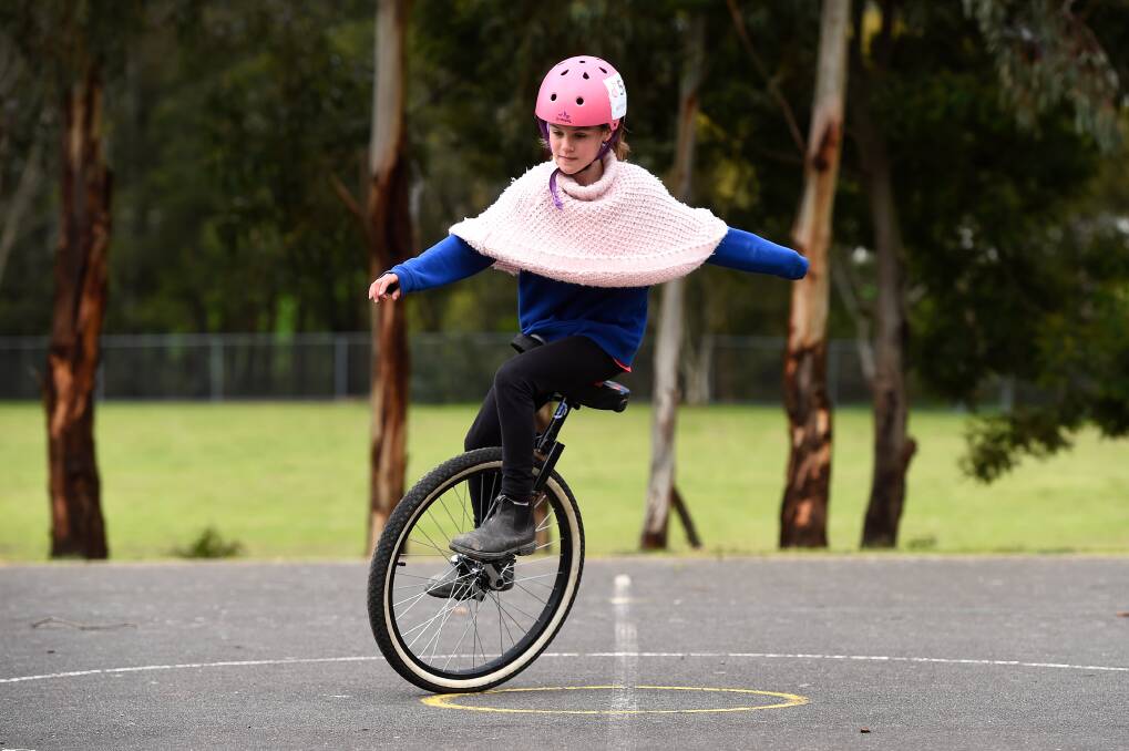 SKILLS: Summer Lewis showcases her talents at Canadian Lead Primary School. Picture: Adam Trafford