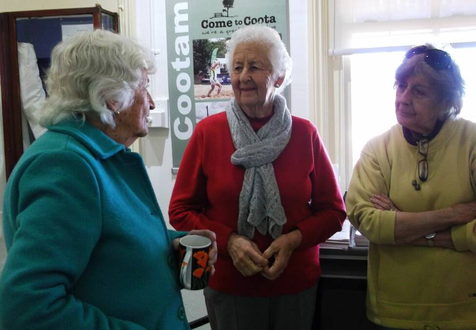 DISCUSSION: Cootamundra Heritage Centre's Judy Ward chats with Helen Hamilton and Yvonne Forsyth (volunteer) during the Ladies Probus club's recent visit.