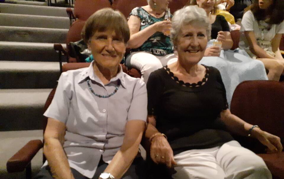 IN RECESS: Marie Holt and Denise Clune at the theatre recently. Sadly so, but movies in the theatre at The Arts Centre Cootamundra have also been suspended.