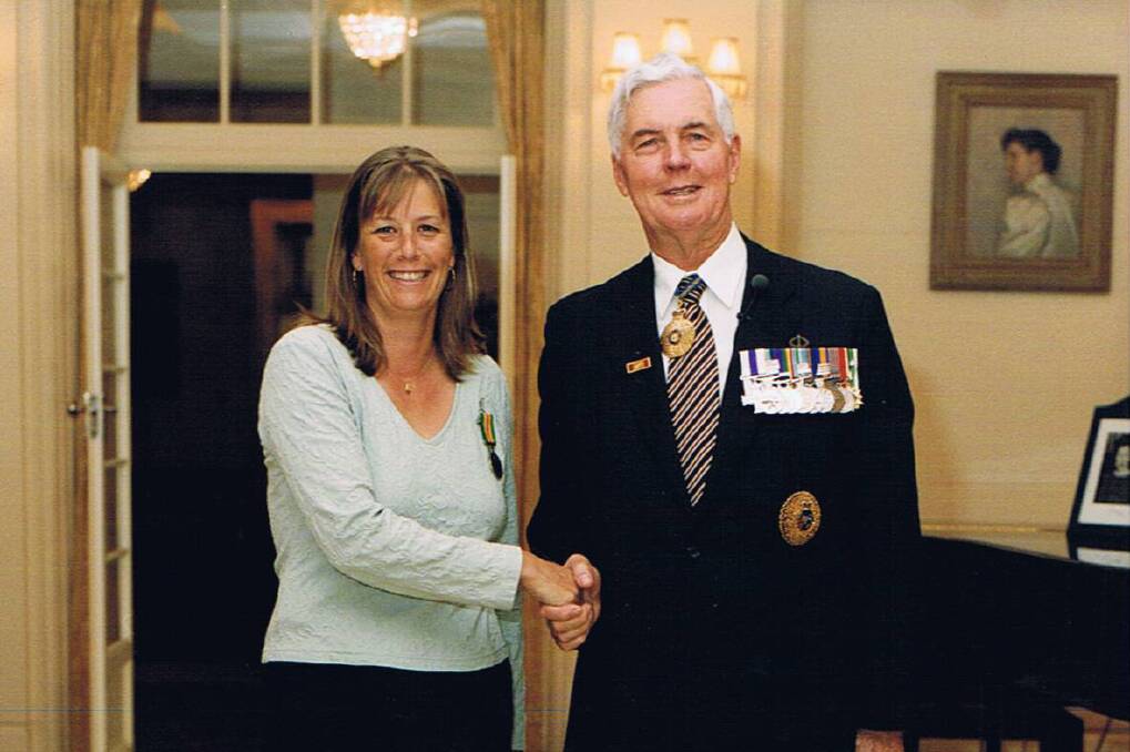 Vivien Thompson was awarded the Australian Fire Service Medal for distinguished service to the ACT Rural Fire Service in 2004 by then governor-general Michael Jeffery.