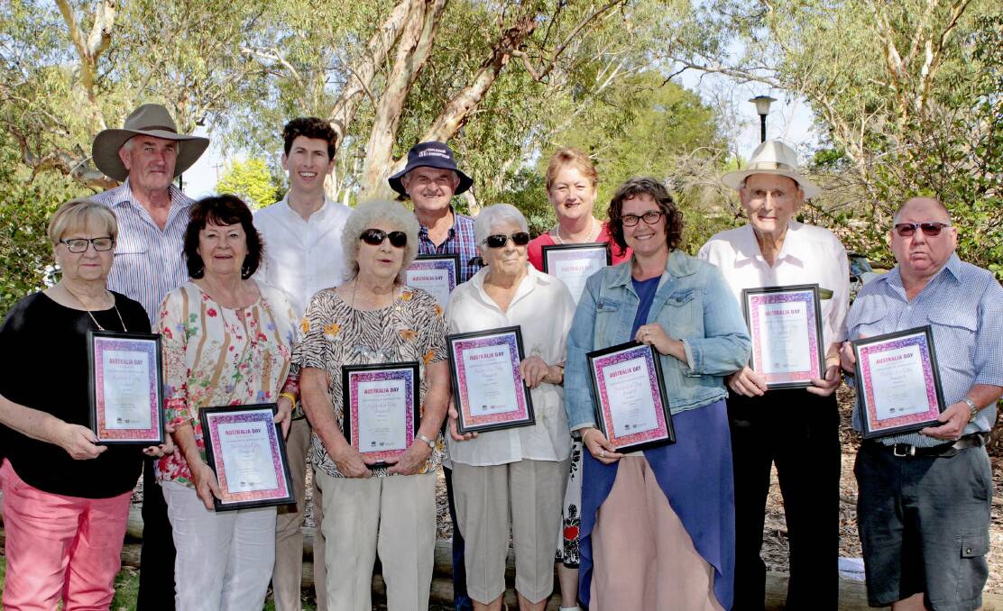 Dennis Palmer, Ben Veness, Geoff Larsen, Chris Williams. Bottom row - Janette Harris, Gloria Schultz, Betti Punnett, Eleanor Armstrong, Samantha McNally (Soup Kitchen), Ted O'Connor and Steven Cootes. Picture: Kelly Manwaring