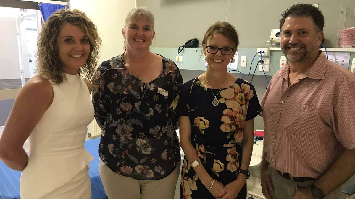 Steph Cooke with Summa Stephens, Community Care Manager; Jocelyn Piper, Facility Member; Cootamundra Hospital and Dr Jacques Scholtz.