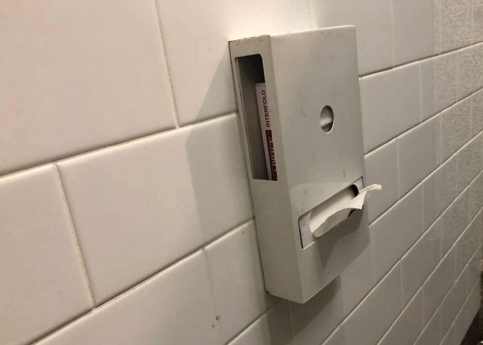 Dispenser in public toilet in Wallendoon Street