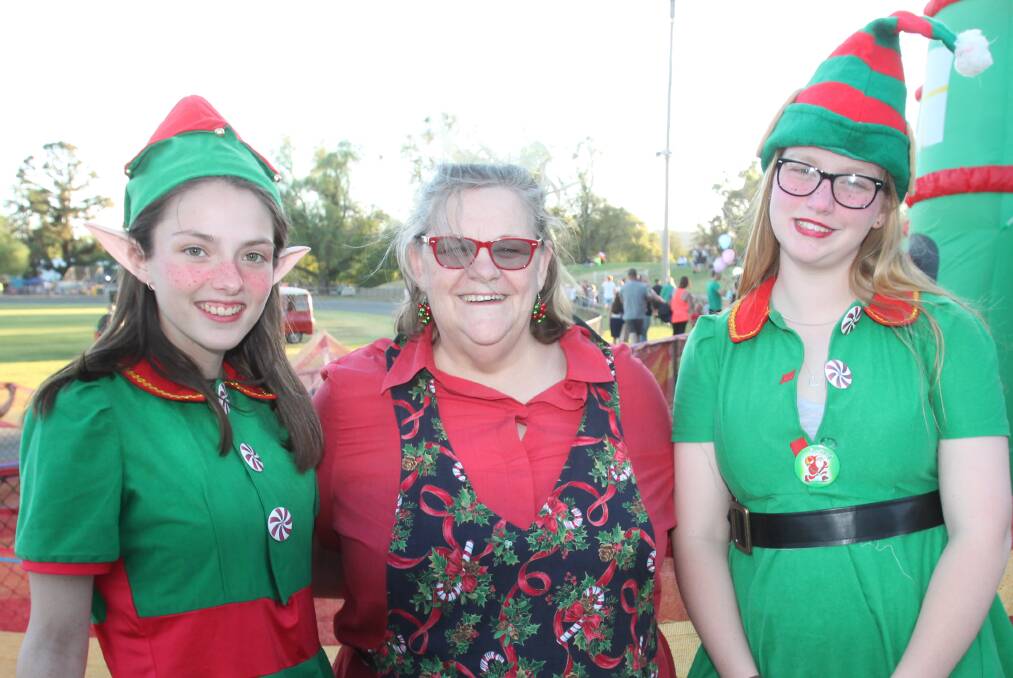 Helpers: Mrs Claus (Kaylene Ashley) had help from beautifully-costumed CADAS Kids, elves Jane Smith and Caitlyn Smith