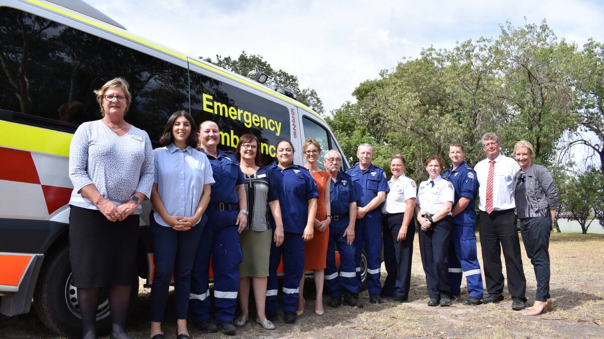 Member for Cootamundra Steph Cooke with NSW Ambulance members at the site of the new Ambulance Station in Cootamundra