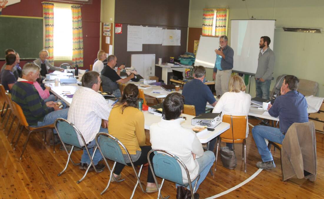 One of two courses on holistic management presented at Cootamundra Scout Hall last week by educator Brian Wehlburg, co-founder of Inside Outside Management.