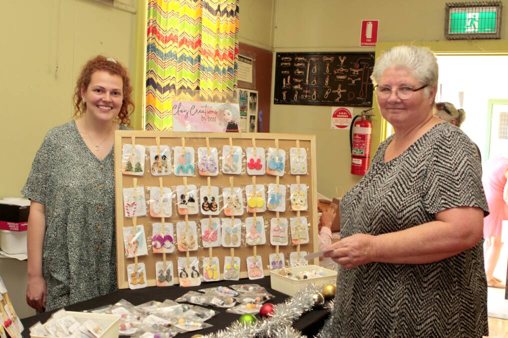 Brittany Howarth with her business Clay Creations and customer Jenny Farish.