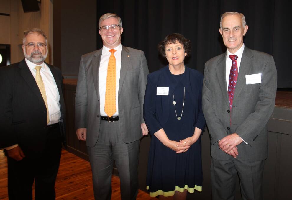 Members of the NSW Boundaries Commission (from left): Grant Gleeson, Councillor Rick Firman, Councillor Lesley Furneaux-Cook, and Bob Sendt, Chairperson.