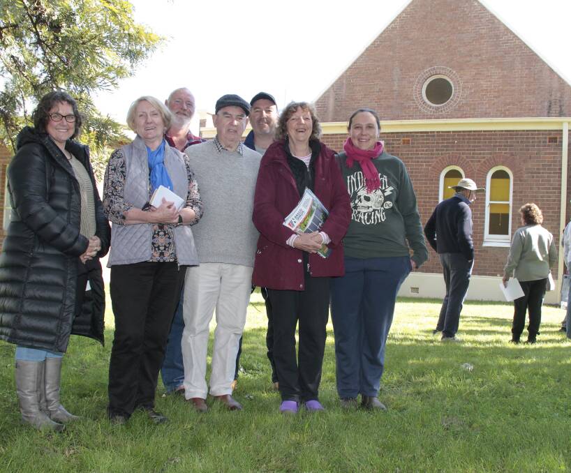 Horticulturalist Stuart Moorby (rear, with Murray Russel) discussed organic gardening and soil preparation. He's with Sam McNally, Julia Catlin, Jeff Withers, Julianne Collingridge and Christyann Briant. Picture: Kelly Manwaring