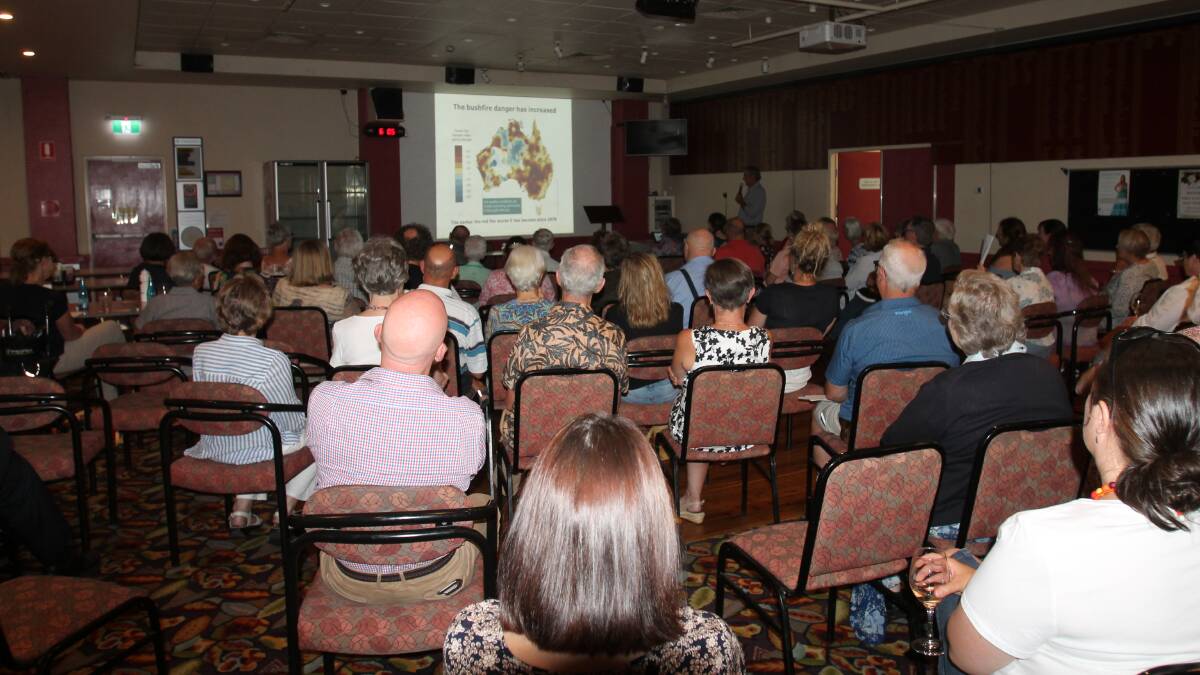 An audience of well over 60 attended Monday night's presentation on climate change by local solicitor and concerned citizen Jim Main.