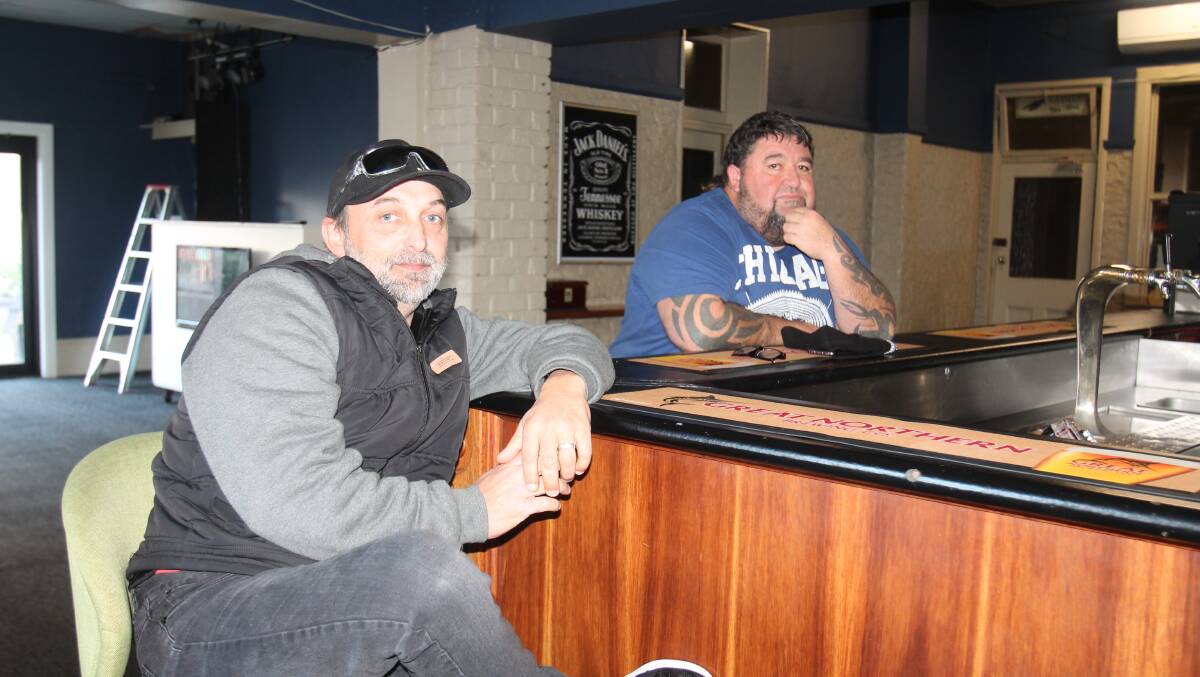 Publican Chris Cooper at the Globe, with Shane Friend, manager of Coota Entertainment.