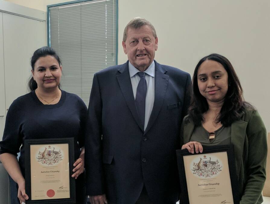 Cootamundra welcomed Pooja Singla (left) and Humaira Tabassum as new Australian citizens at a ceremony on Friday, September 6.
