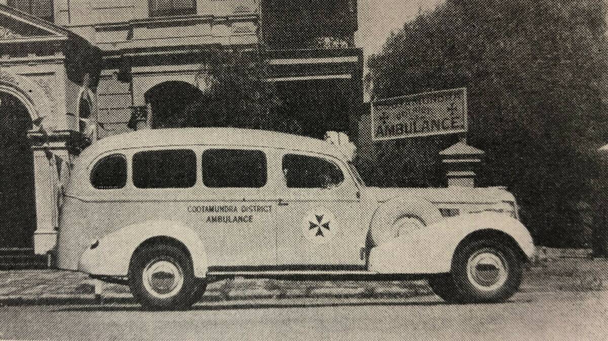One of two Buick ambulances stationed at the old City Bank building in Wallendoon Street near where the Ex-Services Club bowling greens are now. 