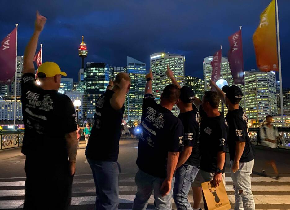 The night before: From the vantage point of Darling Harbour, the team sized up the next day's challenge.