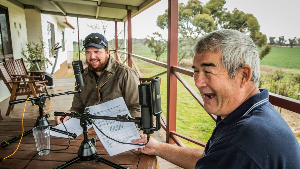 At work: John Harper and Phil Moroney enjoy preparing a podcast in the series.