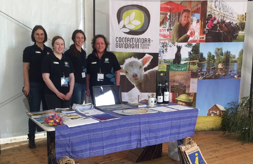 SALES PITCH: Cootamundra-Gundagai Regional Council Visitor Information staff at the Country Change expo in Temora in 2017.