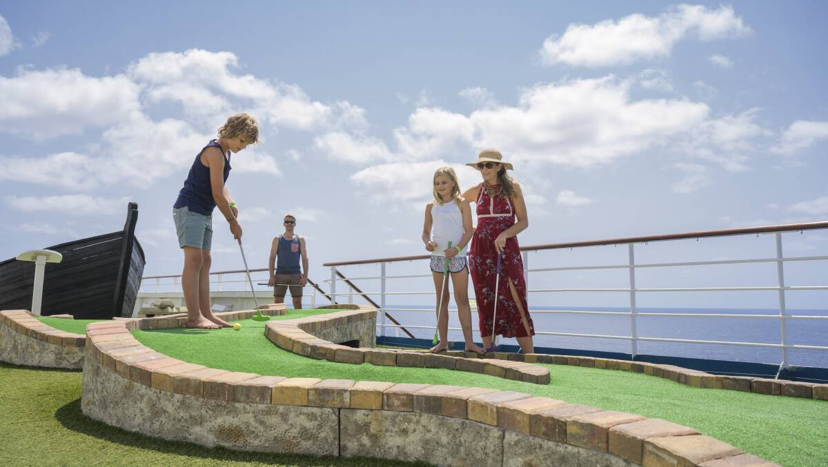 Mini golf at sea anyone? Picture supplied Mini golf at sea anyone? Picture supplied