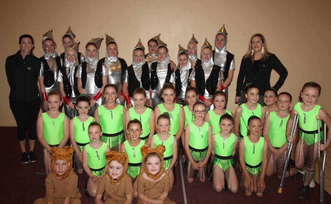 DANCE CHAMPS: The full contingent from Dance 2590 after performing with alongside with cast of "The Wizard of Oz" Interactive Show. Picture: Lachlan Grey