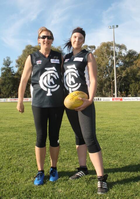 BLUE BLOODS: Former Bluebird Sally Ormond (left) will be there to see her daughter Hayley (right) in action when the Blues debut this weekend. Picture: Lachlan Grey