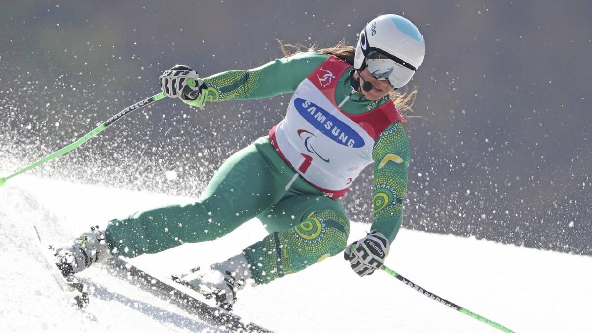 Melissa Perrine was Australia's last alpine skiing Paralympic medallist at Pyeongchang in 2018.  (AP PHOTO)