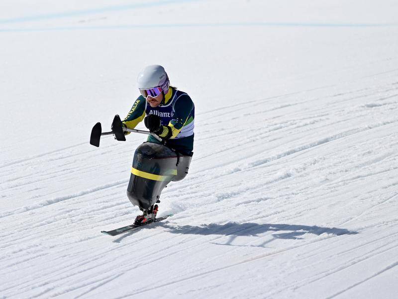 Australian para-alpine skier Josh Hanlon has crashed out in the downhill at the Paralympic Games. Photo: HANDOUT/PARALYMPICS AUSTRALIA