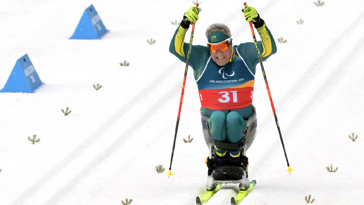 Para-skier Matt Brumby competing in the 10km cross country sitting event. (HANDOUT/SPORT THE LIBRARY)