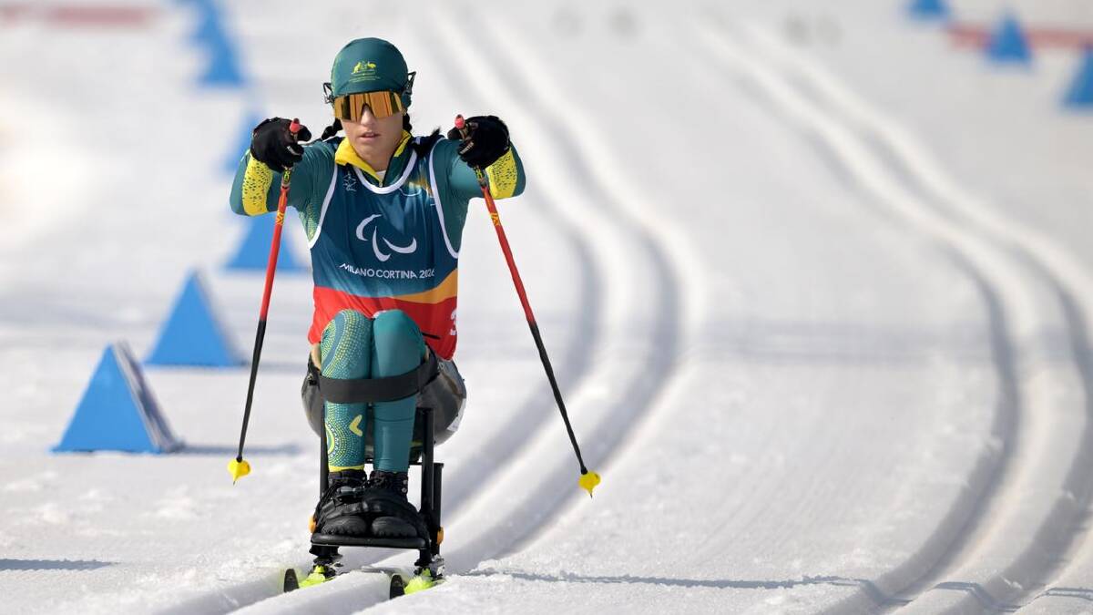 Para-skier Lauren Parker in the women's 10km cross-country sitting event at the Milan-Cortina Games. (HANDOUT/SPORT THE LIBRARY) Para-skier Lauren Parker in the women's 10km cross-country sitting event at the Milan-Cortina Games. (HANDOUT/SPORT THE LIBRARY)