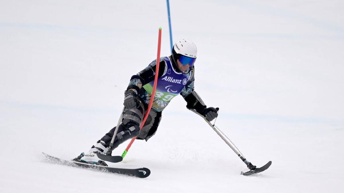 Australian alpine skier Michael Milton competes in the combined super-G standing event in Cortina. (HANDOUT/SPORT THE LIBRARY)