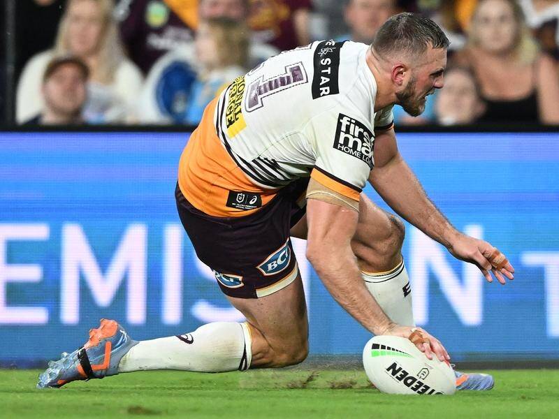 Brisbane second-rower Kurt Capewell hopes to add a fourth try in 2023 off grubbers against the Eels. (Dave Hunt/AAP PHOTOS)