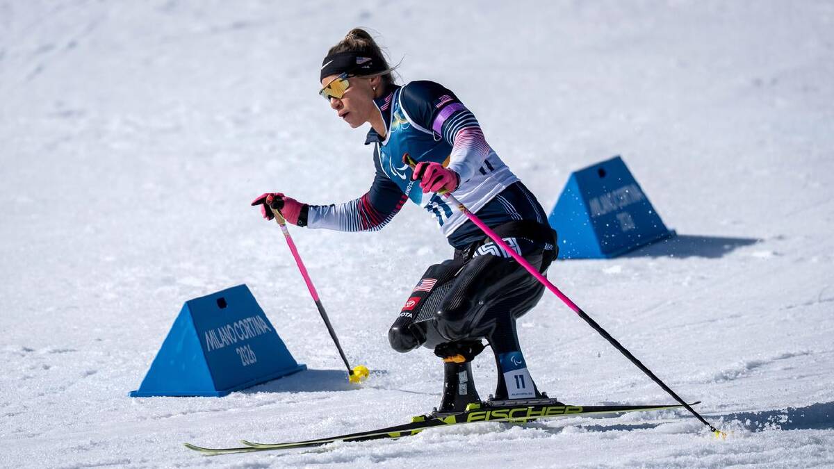 The Paralympian legend Oksana Masters skiing to another gold medal. (AP PHOTO)