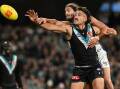 Port's Ivan Soldo copped a knock in a torrid win over the Dockers but is ready to face the Magpies. (Michael Errey/AAP PHOTOS)