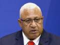Frank Bainimarama was found guilty of attempting to pervert the course of justice while he was PM. (AP PHOTO)