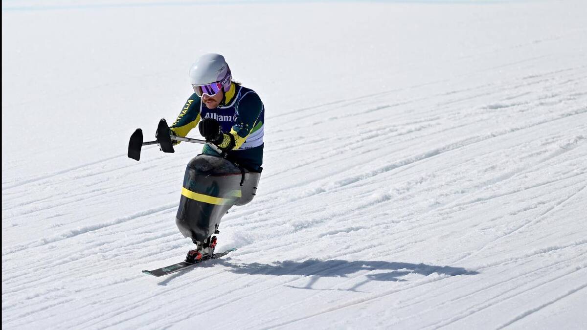Para-skier Josh Hanlon is frustrated but undaunted after crashing out in the men's sitting event.  (HANDOUT/PARALYMPICS AUSTRALIA)