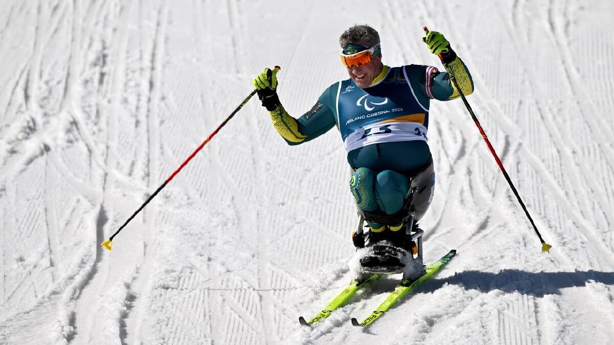 Australian para-biathlete Matt Brumby fell in the men's cross-country sprint classic sitting. (HANDOUT/SPORT THE LIBRARY) Australian para-biathlete Matt Brumby fell in the men's cross-country sprint classic sitting. (HANDOUT/SPORT THE LIBRARY)