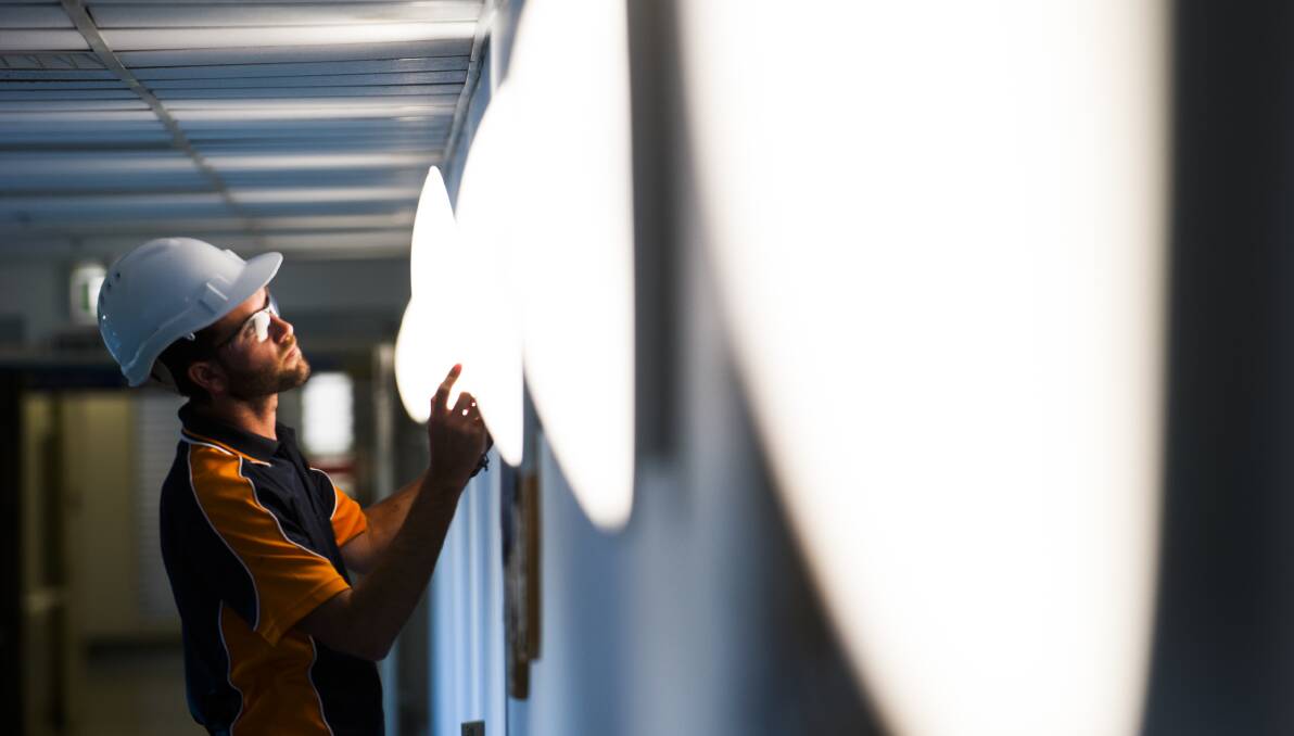 New LED light bulbs at Canberra Hospital saved money. Picture by Elesa Kurtz