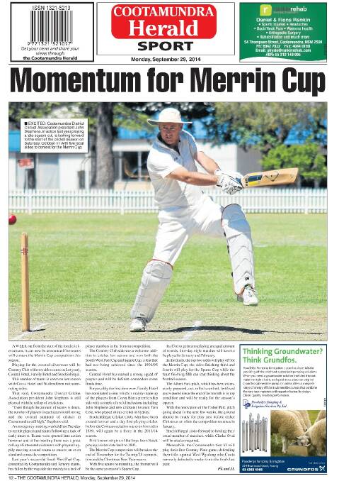 Cootamundra Herald front and back pages 2014 | July - September