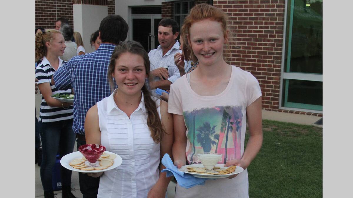 GREAT EVENING: Sacred Heart Central School students Lara Southwell and Sarah Officer are pictured at the school’s Paddock to Plate dinner on Friday night. 

Picture Michael Van Van Baast   