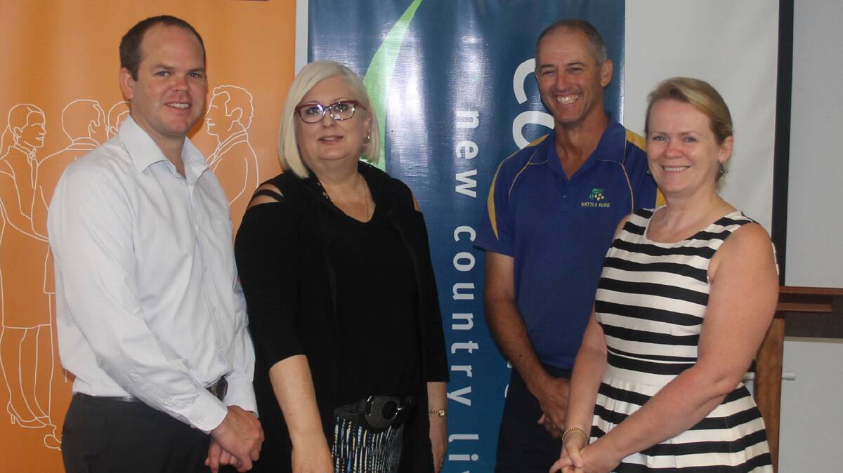   RESULT: Pictured at Wednesday’s ‘Are Your Customers Revolting’ presentation hosted by the Cootamundra Development Corporation (CDC) and NSW Business Chamber are (from left) NSW Business Chamber Regional Manager Murray-Riverina Ben Foley, CDC Chairman John Stephens, nationally renown business consultant and mystery shopper Debra Templar and NSW Business Chamber Business Solutions Executive Sue Mills.