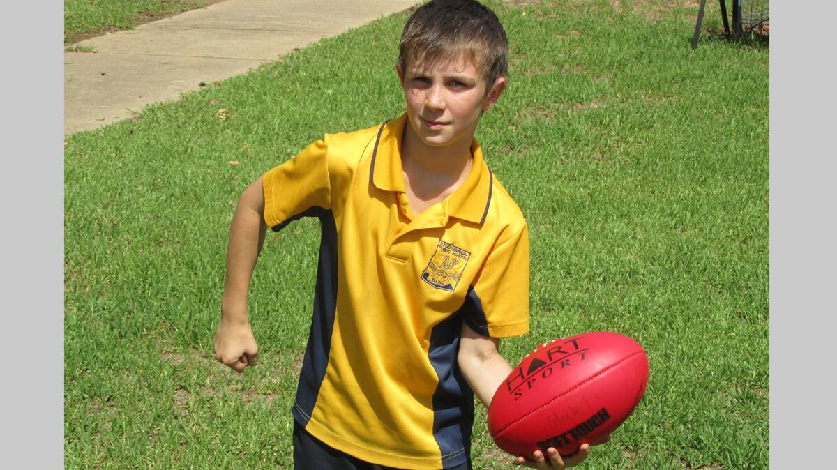  REPRESENTING THE RIVERINA: Stockinbingal Public School student Harvey Holt has made into the Cootamdundra District AFL squad. 		          Photo: contributed
