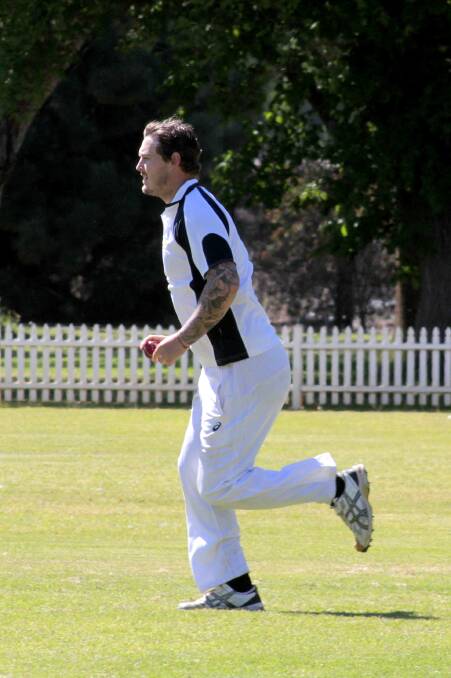 ON TARGET: David Garness bowled his heart out capturing 4/17 from his 10 overs. Photo: KELLY MANWARING