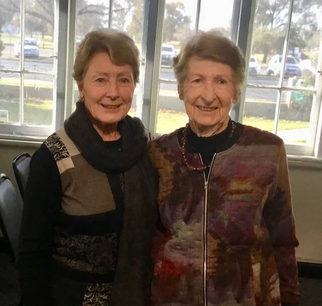 MEETING: Cootamundra VIEW Club members Beryl Cockerill and Margaret Snoxell enjoyed the games day held during the club's July meeting.