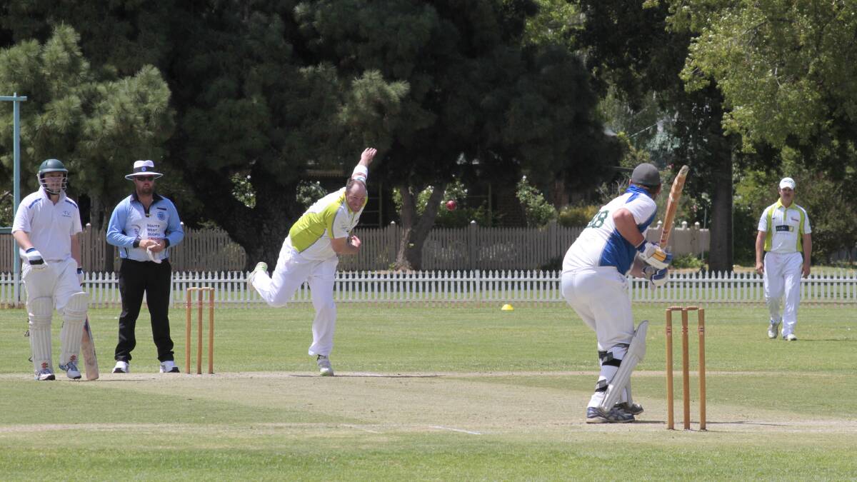 TARGET: Dean Bradley fires one down the pitch. He will play a vital role in this weekend's Stribley Shield contest against Goulburn in Cootamundra. Photo: KELLY MANWARING