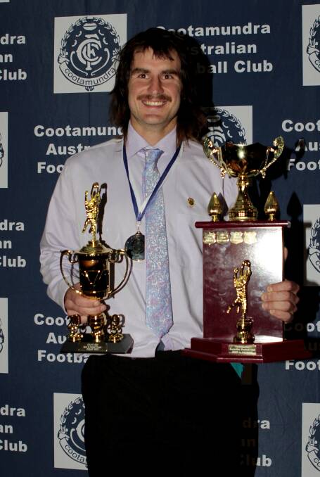 BEST AND FAIREST: Coota Blues captain Phil Bird dominated the Blues' presentation night, taking out four awards including best and fairest. Photo: KELLY MANWARING