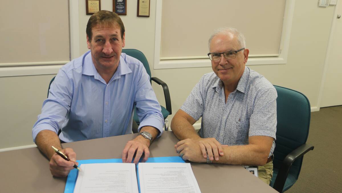 PLANNING: Kurrajong's new CEO Ray Carroll meets with Chairman of the Board Max Graffen to discuss future plans and ideas. Picture: Jessica McLaughlin
