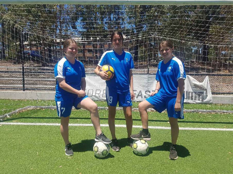 YOUTH CHAMPIONS: Piper Scott, Anisa Rees and Francesca Scott have qualified for the NSW Country under 14s state team which plays this week in Coffs Harbour. Photo: Contributed