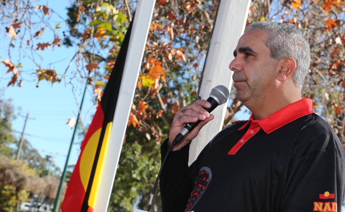 STAND UP AND BE COUNTED: Roger Penrith speaks during Griffith NAIDOC Week celebrations in 2014.