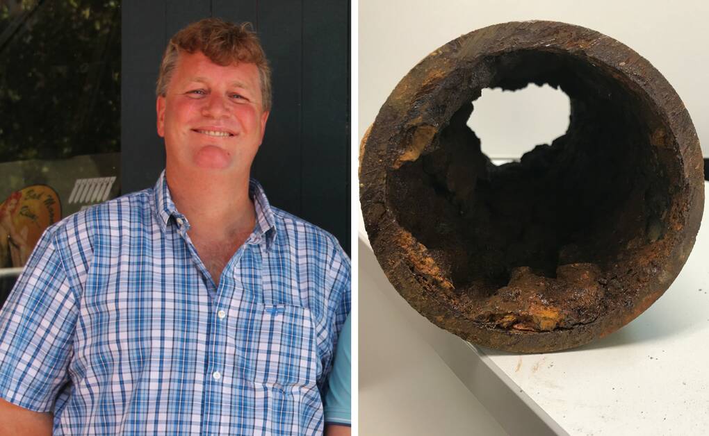 Cr Gil Kelly wants council to borrow the additional money to fix all of Cootamundra's rusting cast iron water pipes.