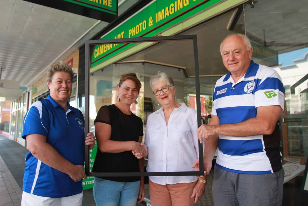 IN THE FRAME: Cootamundra Bulldogs' Sharon Cronin, Cathy de Belin, Can Assist's Bev Withers and Mick Dabin. Photo: Declan Rurenga
