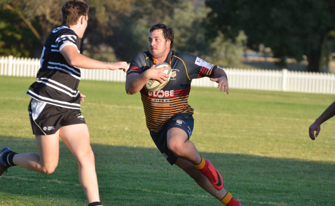 Matt Berkrey score two tries and booted three conversions and a penalty goal during the Tricolours win over Canowindra. Photo: Declan Rurenga