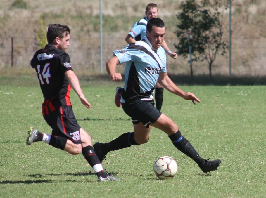 Adam McPhail during a friendly match against Leeton in 2016. Photo: Harrison Vesey